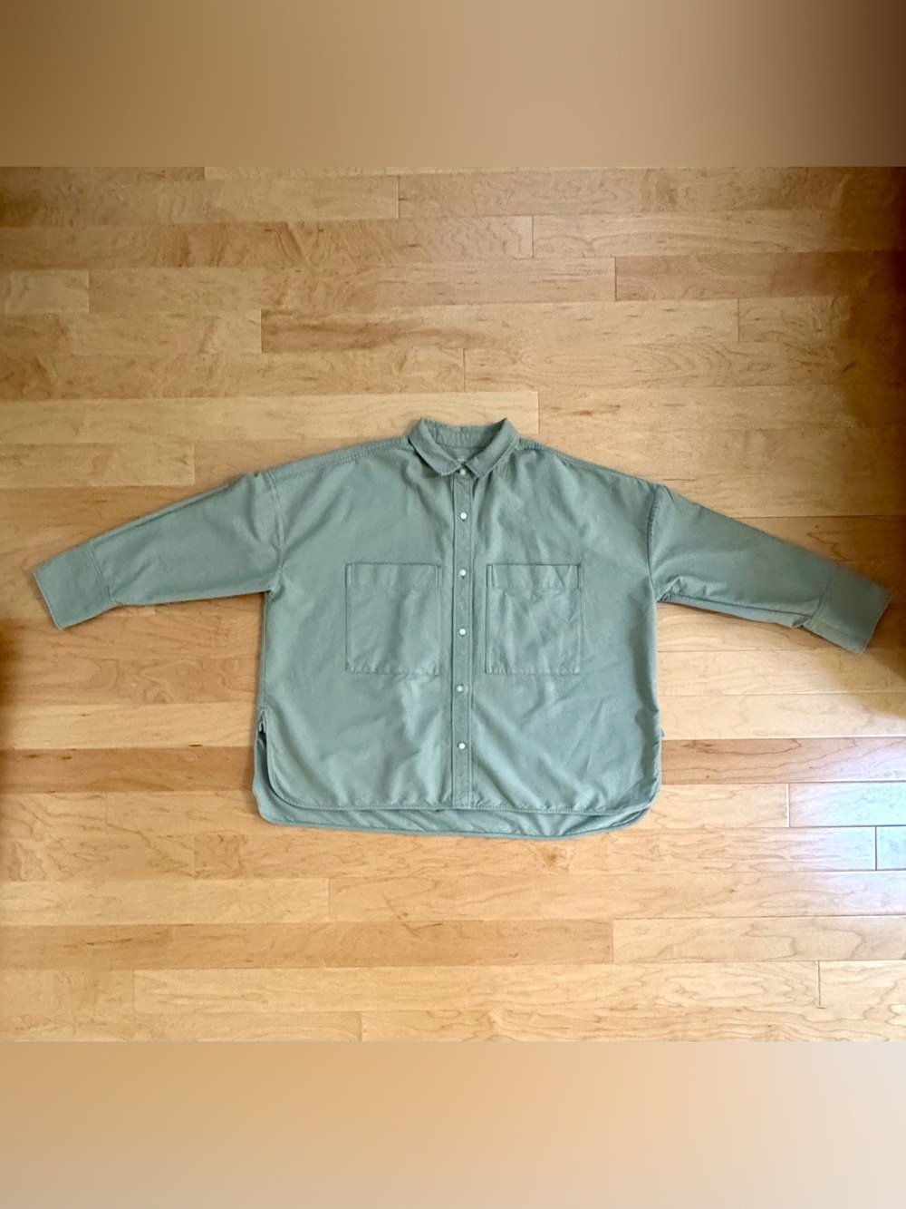 Everlane Women's Boxy Oxford in Sage Green